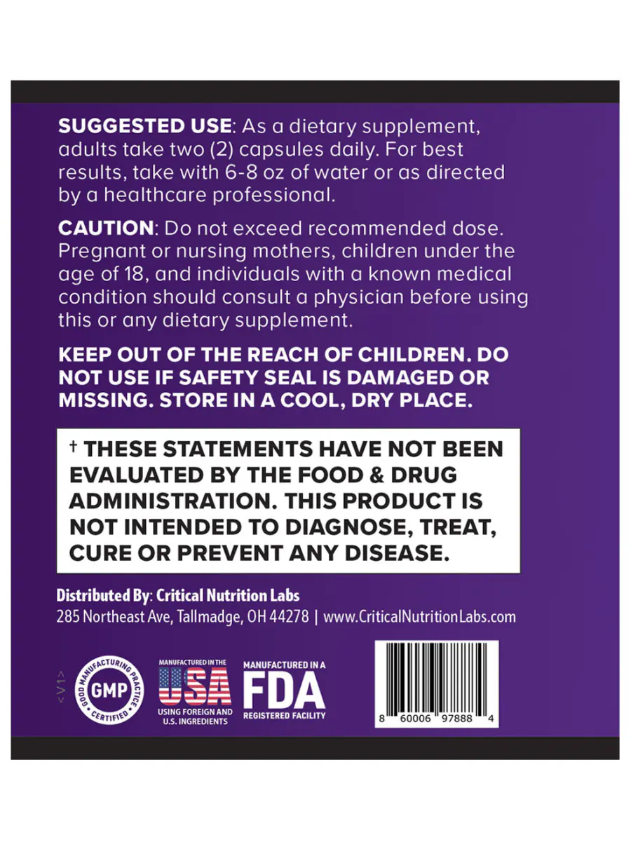 Sleep Revive label warnings: two capsules daily, not for pregnant or nursing women or children under 18, GMP certified, made in the USA in an FDA registered facility